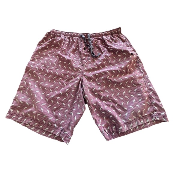 Tommy Bahama Shorts Mens XL X-Large Red Bird Theme Drawstring Casual - Picture 1 of 9